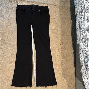 PAIGE Black Flare Wide Leg Jeans